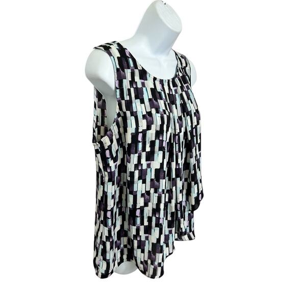 White House Black Market Sleeveless Blouse Sz M Loose Career Office Top Layering - Picture 3 of 7